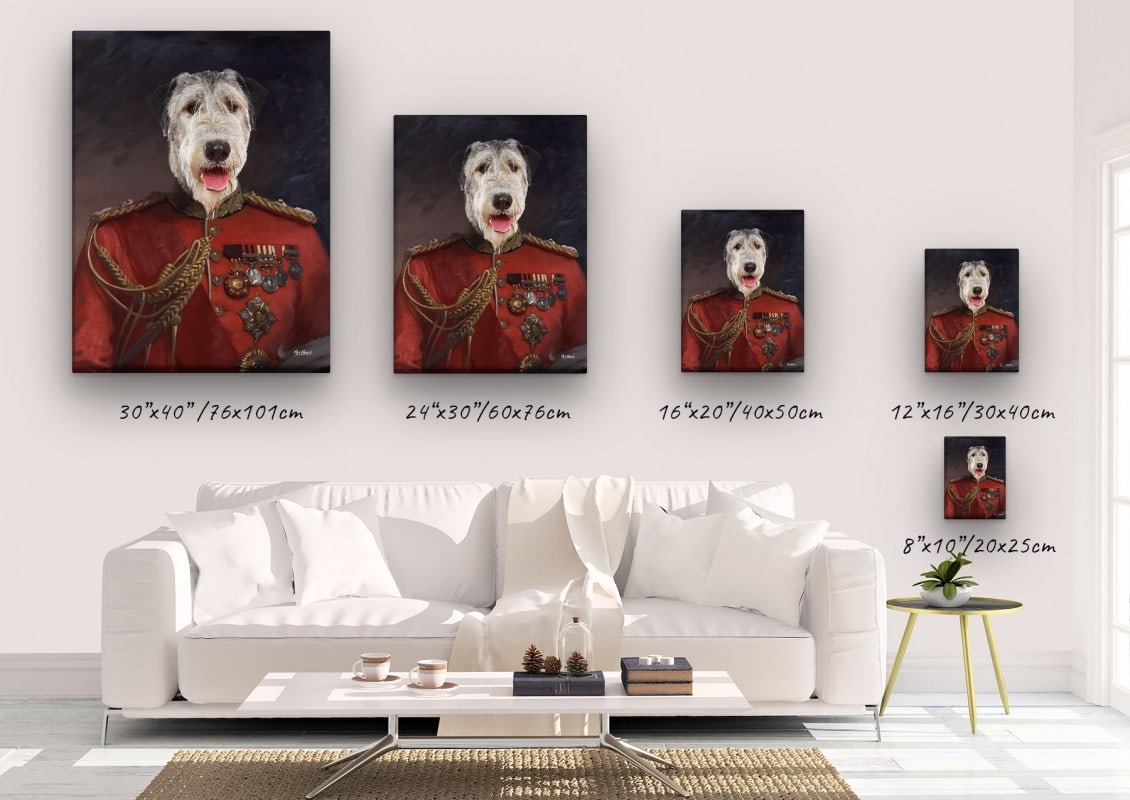 The Imperialist - Renaissance Dog canvas portrait from photo 23 renaissance dog canvas imperialist dog canvas size comparison