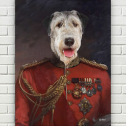 The Imperialist - Renaissance Dog canvas portrait from photo 17 renaissance dog canvas imperialist dog front view white bricks