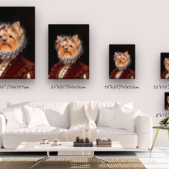 The Lady - Renaissance Dog canvas portrait from photo 14 renaissance dog canvas lady dog canvas size comparison