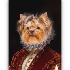 The Lady - Renaissance Dog canvas portrait from photo 18 renaissance dog canvas lady dog front view white