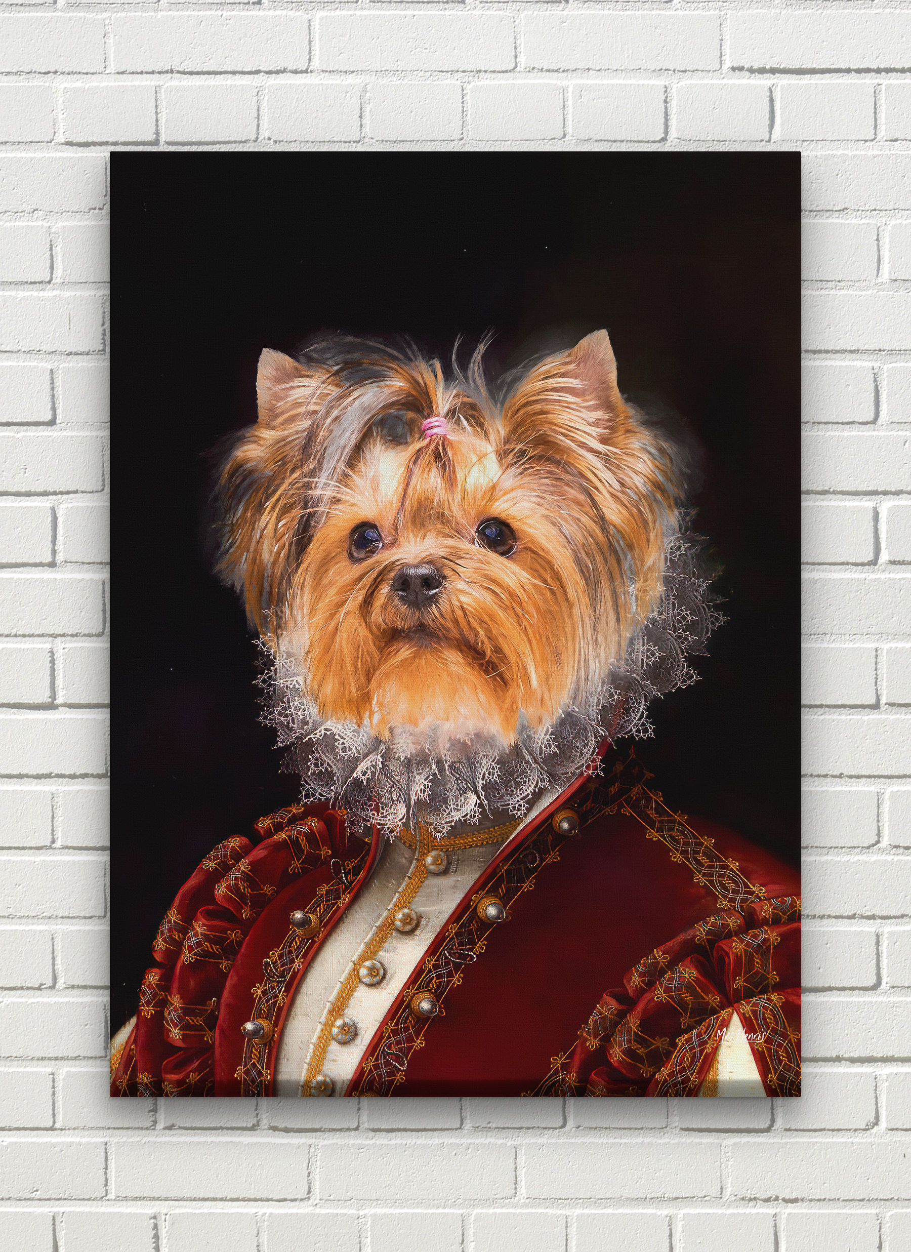 The Lady - Renaissance Dog canvas portrait from photo 8 The Lady - Renaissance Dog canvas portrait from photo - Image 6