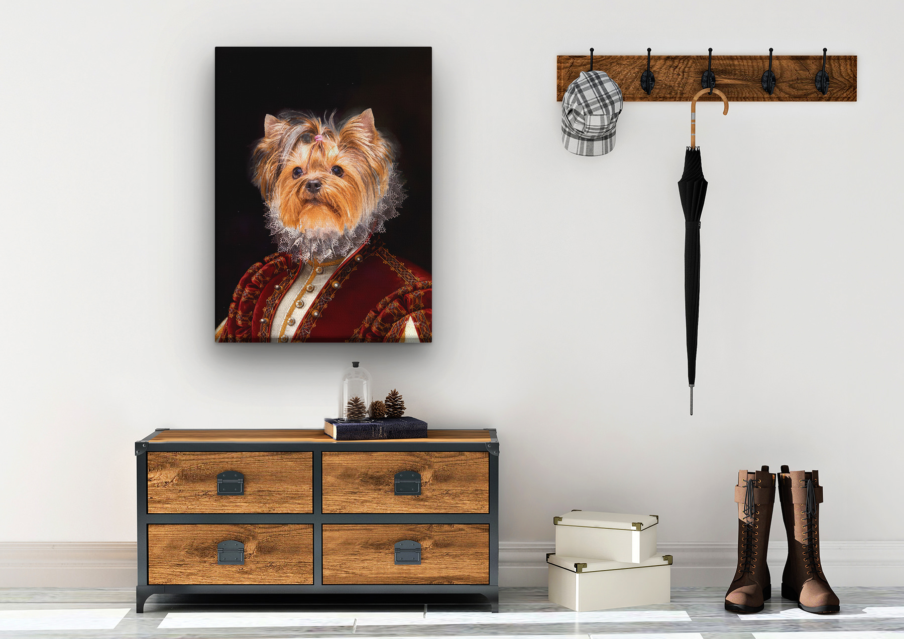 The Lady - Renaissance Dog canvas portrait from photo 10 The Lady - Renaissance Dog canvas portrait from photo - Image 8