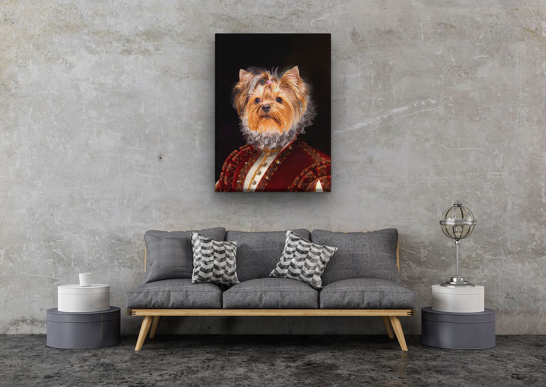 The Lady - Renaissance Dog canvas portrait from photo 11 The Lady - Renaissance Dog canvas portrait from photo - Image 9