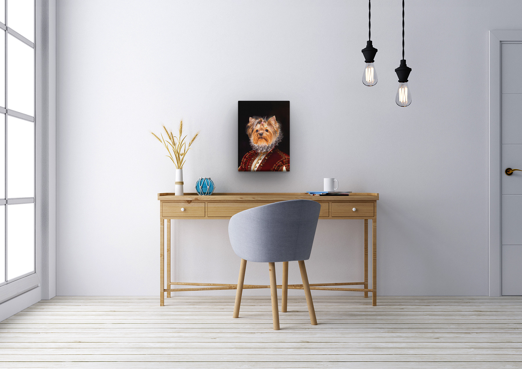 The Lady - Renaissance Dog canvas portrait from photo 12 The Lady - Renaissance Dog canvas portrait from photo - Image 10