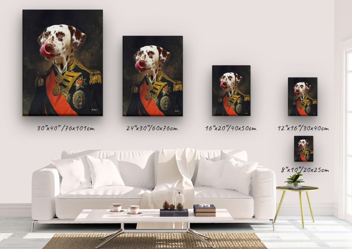 renaissance dog canvas nelson dog canvas size comparison