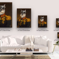 The Prince - Renaissance Dog canvas portrait from photo 14 renaissance dog canvas prince dog canvas size comparison