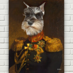 The Prince - Renaissance Dog canvas portrait from photo 17 renaissance dog canvas prince dog front view white bricks