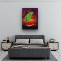 Custom Retro Arcade Style Bird Portrait - Pet illustration from photo - California Canvas 13 retro arcade pet portrait illustrations bird california bedroom
