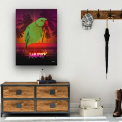 Custom Retro Arcade Style Bird Portrait - Pet illustration from photo - California Canvas 19 retro arcade pet portrait illustrations bird california hall
