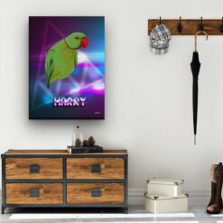 Custom Retro Arcade Style Bird Portrait - Pet illustration from photo - Fever Canvas 19 retro arcade pet portrait illustrations bird fever hall