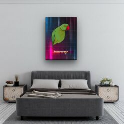 Custom Retro Arcade Style Bird Portrait - Pet illustration from photo - Hyperspeed Canvas 13 retro arcade pet portrait illustrations bird hyperspeed bedroom