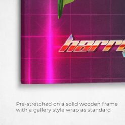 Custom Retro Arcade Style Bird Portrait - Pet illustration from photo - Hyperspeed Canvas 15 retro arcade pet portrait illustrations bird hyperspeed front view angled close up wall
