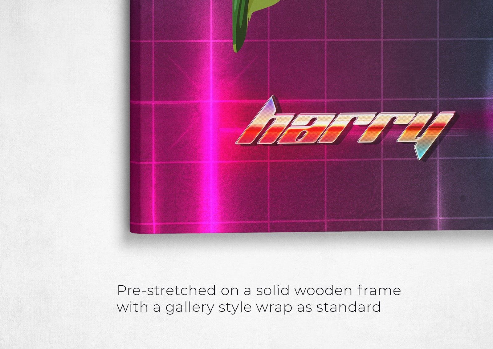 Custom Retro Arcade Style Bird Portrait - Pet illustration from photo - Hyperspeed Canvas 22 retro arcade pet portrait illustrations bird hyperspeed front view angled close up wall