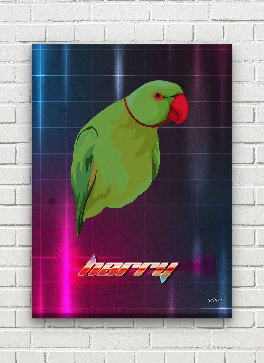 Custom Retro Arcade Style Bird Portrait - Pet illustration from photo - Hyperspeed Canvas 8 Custom Retro Arcade Style Bird Portrait - Pet illustration from photo - Hyperspeed Canvas - Image 6
