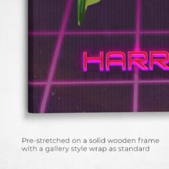 Custom Retro Arcade Style Bird Portrait - Pet illustration from photo - Invaders Canvas 15 retro arcade pet portrait illustrations bird invaders front view angled close up wall