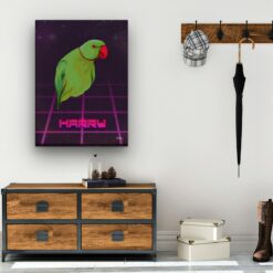 Custom Retro Arcade Style Bird Portrait - Pet illustration from photo - Invaders Canvas 19 retro arcade pet portrait illustrations bird invaders hall