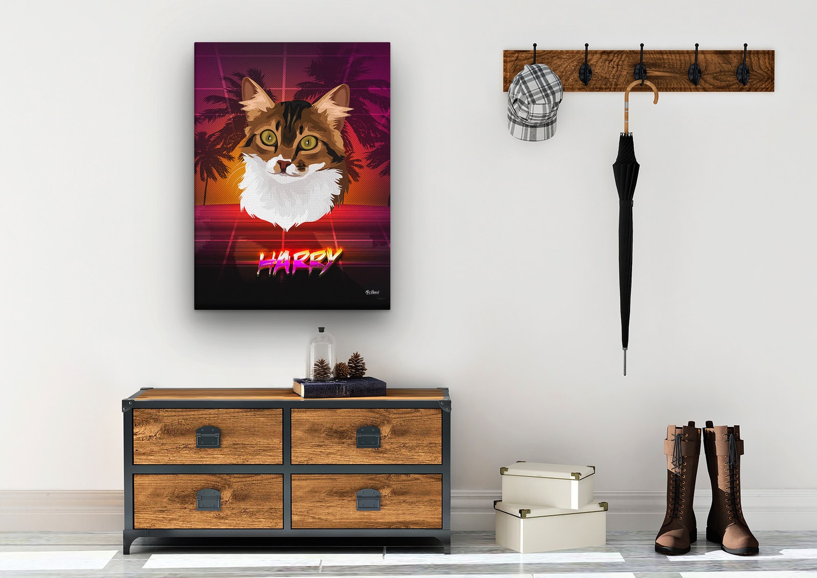 Custom Retro Arcade Style Cat Portrait - Pet illustration from photo - California Canvas 10 Custom Retro Arcade Style Cat Portrait - Pet illustration from photo - California Canvas - Image 8