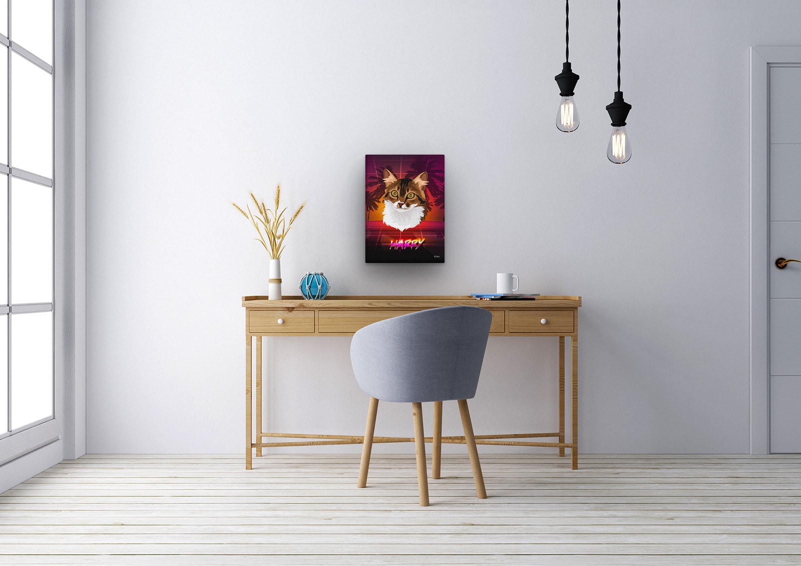 Custom Retro Arcade Style Cat Portrait - Pet illustration from photo - California Canvas 12 Custom Retro Arcade Style Cat Portrait - Pet illustration from photo - California Canvas - Image 10