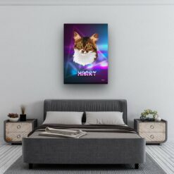 retro arcade pet portrait illustrations cat fever bedroom
