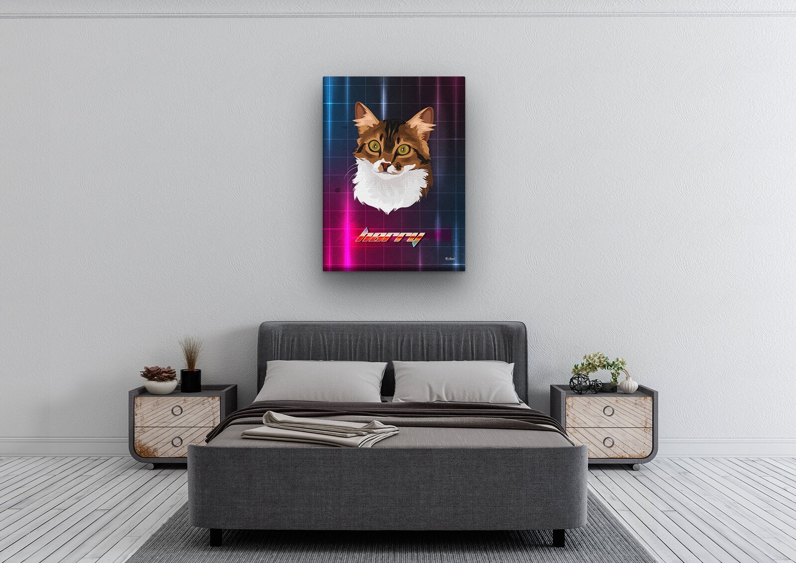 Custom Retro Arcade Style Cat Portrait - Pet illustration from photo - Hyperspeed Canvas 4 Custom Retro Arcade Style Cat Portrait - Pet illustration from photo - Hyperspeed Canvas - Image 2