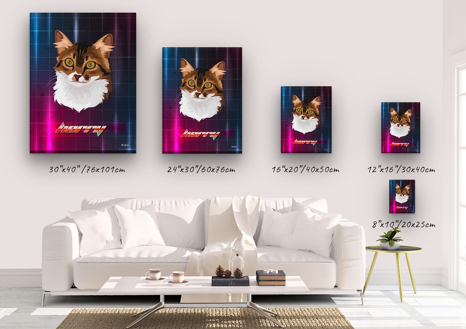 Custom Retro Arcade Style Cat Portrait - Pet illustration from photo - Hyperspeed Canvas 5 Custom Retro Arcade Style Cat Portrait - Pet illustration from photo - Hyperspeed Canvas - Image 3