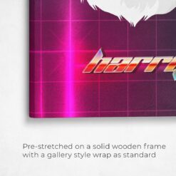 Custom Retro Arcade Style Cat Portrait - Pet illustration from photo - Hyperspeed Canvas 15 retro arcade pet portrait illustrations cat hyperspeed front view angled close up wall