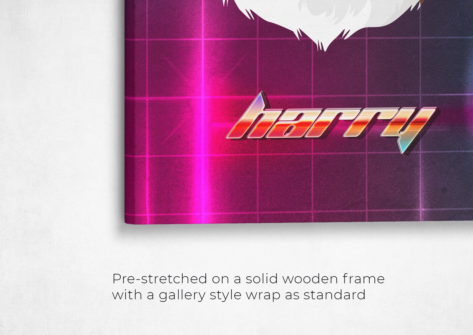 Custom Retro Arcade Style Cat Portrait - Pet illustration from photo - Hyperspeed Canvas 22 retro arcade pet portrait illustrations cat hyperspeed front view angled close up wall