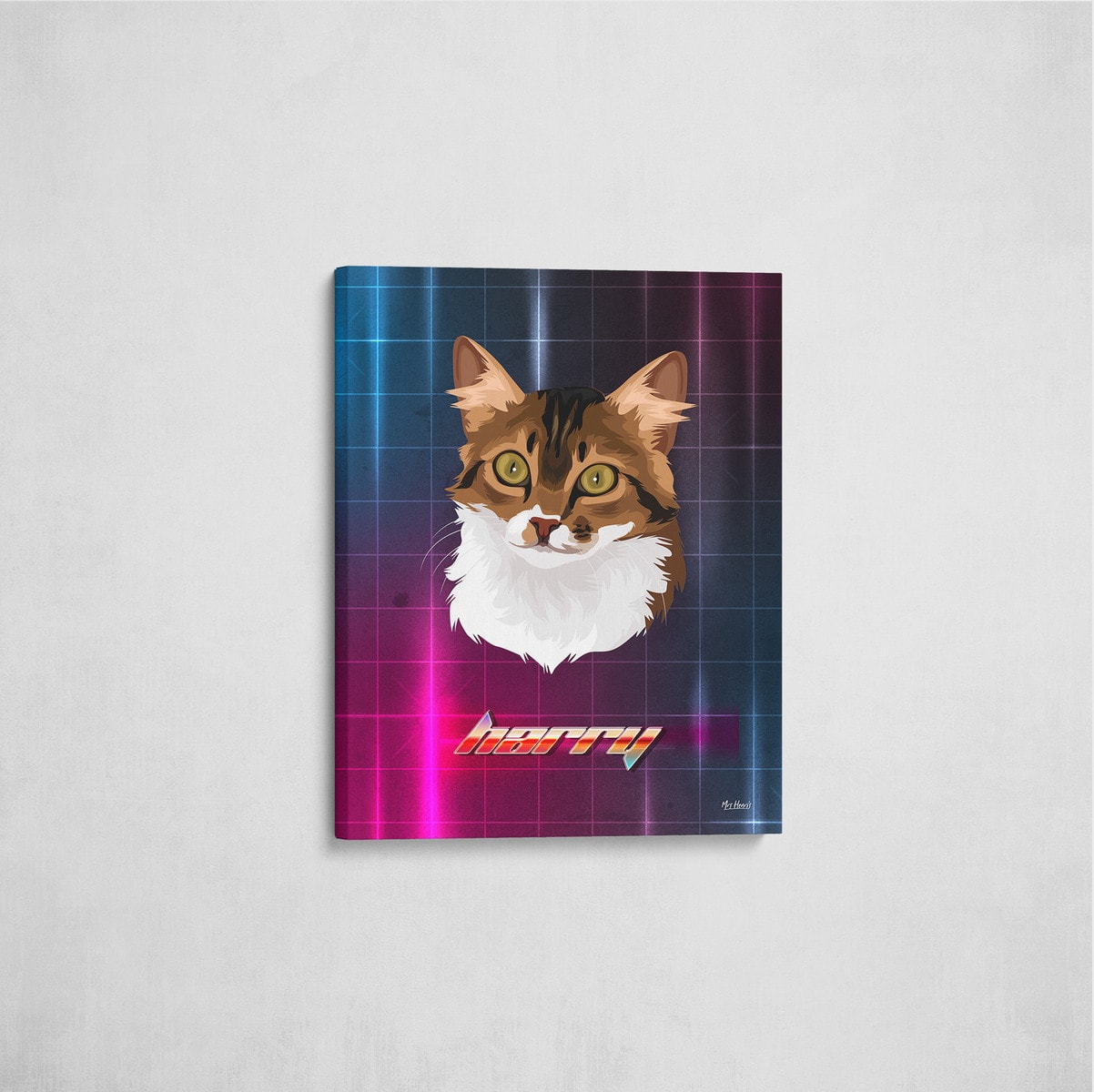 Custom Retro Arcade Style Cat Portrait - Pet illustration from photo - Hyperspeed Canvas 7 Custom Retro Arcade Style Cat Portrait - Pet illustration from photo - Hyperspeed Canvas - Image 5