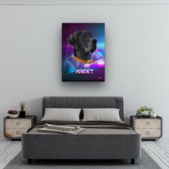 Custom Retro Arcade Style Dog Portrait - Pet illustration from photo - Fever Canvas 13 retro arcade pet portrait illustrations dog fever bedroom