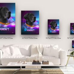 Custom Retro Arcade Style Dog Portrait - Pet illustration from photo - Fever Canvas 14 retro arcade pet portrait illustrations dog fever canvas size comparison
