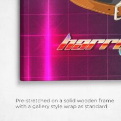 Custom Retro Arcade Style Dog Portrait - Pet illustration from photo - Hyperspeed Canvas 15 retro arcade pet portrait illustrations dog hyperspeed front view angled close up wall
