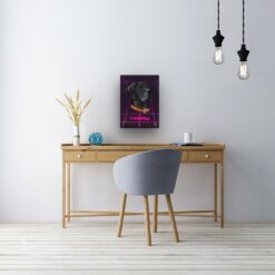 retro arcade pet portrait illustrations dog invaders office