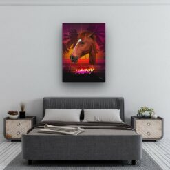 Custom Retro Arcade Style Horse Portrait - Pet illustration from photo - California Canvas 13 retro arcade pet portrait illustrations horse california bedroom