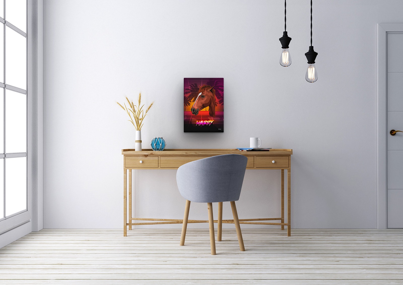 Custom Retro Arcade Style Horse Portrait - Pet illustration from photo - California Canvas 12 Custom Retro Arcade Style Horse Portrait - Pet illustration from photo - California Canvas - Image 10