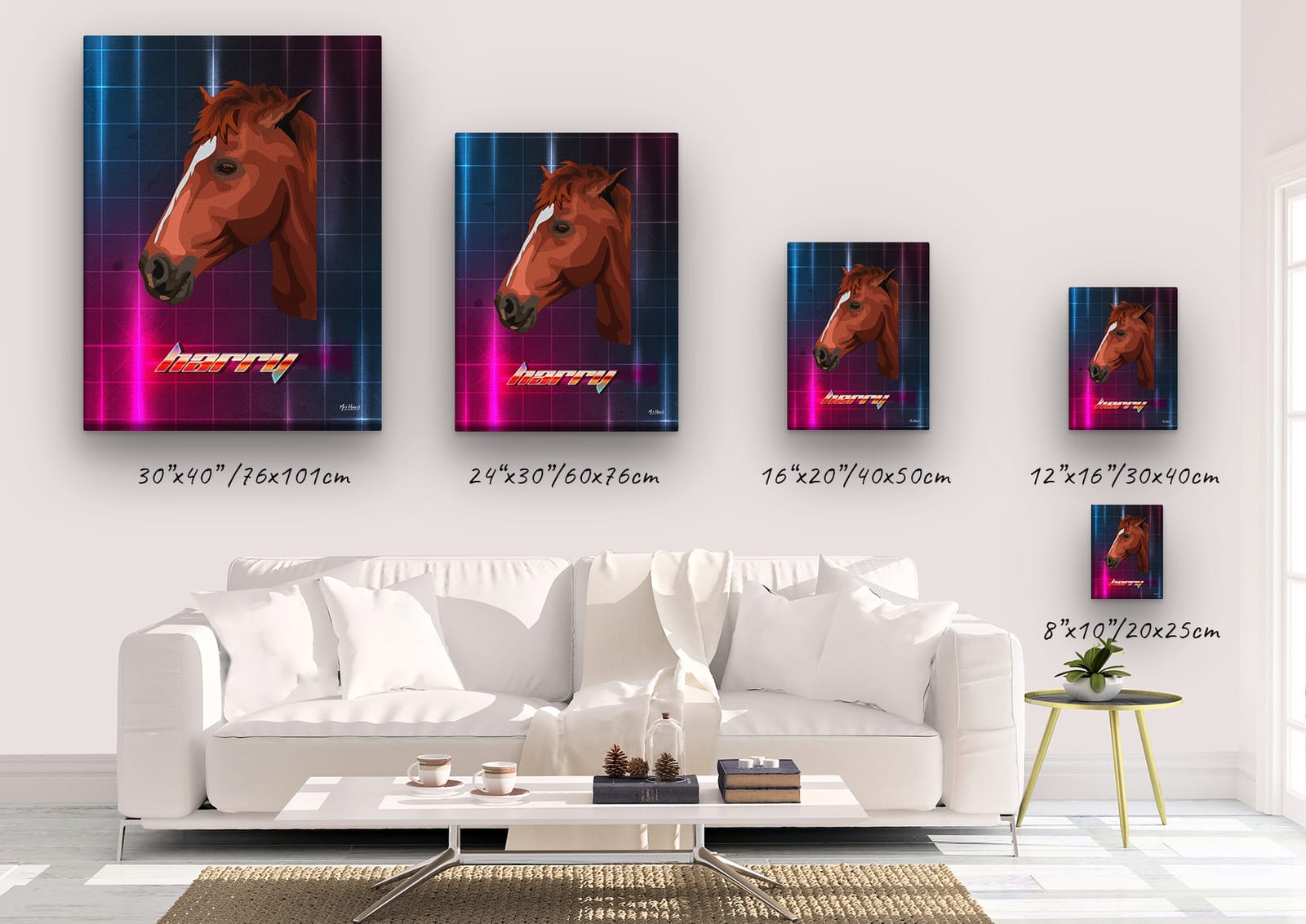 Custom Retro Arcade Style Horse Portrait - Pet illustration from photo - Hyperspeed Canvas 5 Custom Retro Arcade Style Horse Portrait - Pet illustration from photo - Hyperspeed Canvas - Image 3