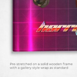 Custom Retro Arcade Style Horse Portrait - Pet illustration from photo - Hyperspeed Canvas 15 retro arcade pet portrait illustrations horse hyperspeed front view angled close up wall