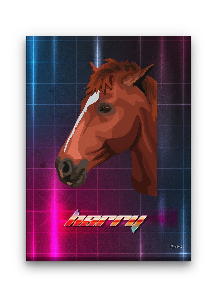 Custom Retro Arcade Style Horse Portrait - Pet illustration from photo - Hyperspeed Canvas 9 Custom Retro Arcade Style Horse Portrait - Pet illustration from photo - Hyperspeed Canvas - Image 7