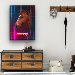 Custom Retro Arcade Style Horse Portrait - Pet illustration from photo - Hyperspeed Canvas 19 retro arcade pet portrait illustrations horse hyperspeed hall