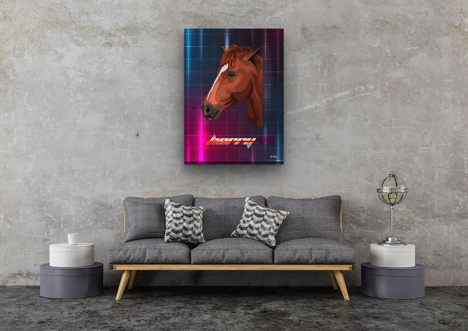 Custom Retro Arcade Style Horse Portrait - Pet illustration from photo - Hyperspeed Canvas 11 Custom Retro Arcade Style Horse Portrait - Pet illustration from photo - Hyperspeed Canvas - Image 9