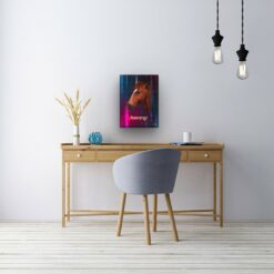 Custom Retro Arcade Style Horse Portrait - Pet illustration from photo - Hyperspeed Canvas 21 retro arcade pet portrait illustrations horse hyperspeed office