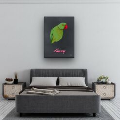 retro pet portrait illustrations bird bubblegum bedroom