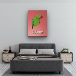 retro pet portrait illustrations bird decking bedroom