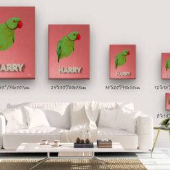 retro pet portrait illustrations bird decking canvas size comparison