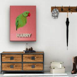 retro pet portrait illustrations bird decking hall