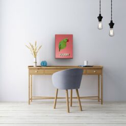 retro pet portrait illustrations bird decking office