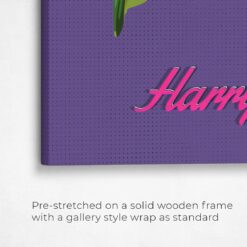 retro pet portrait illustrations bird deep purple front view angled close up wall