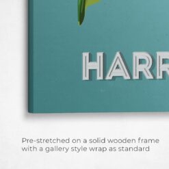 Custom Mid Century Retro Style Bird Portrait - Pet illustration from photo - Mint Art Deco Canvas 15 retro pet portrait illustrations bird mint art deco front view angled close up wall