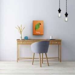 Custom Mid Century Retro Style Bird Portrait - Pet illustration from photo - Sand And Stone Canvas 21 retro pet portrait illustrations bird sand and stone office