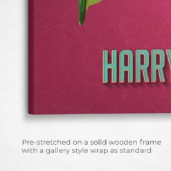 Custom Mid Century Retro Style Bird Portrait - Pet illustration from photo - Vintage Teal Canvas 15 retro pet portrait illustrations bird vintage teal front view angled close up wall