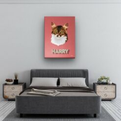 retro pet portrait illustrations cat decking bedroom